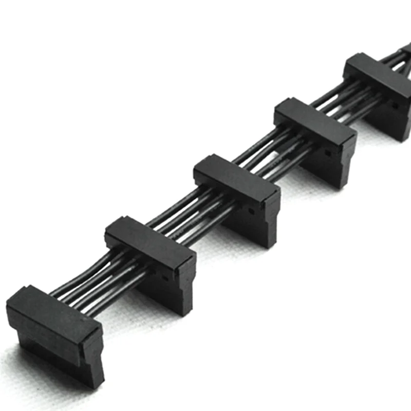 Cables divisores adaptadores de cable de alimentación SATA IDE 1 a 5 de 4 pines 18AWG funda negra 40 cm para servidor de PC