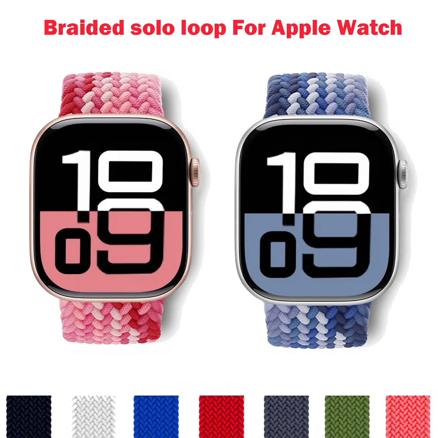 Armband für Apple Watch Series 11 10 46mm 9 7 8 6 41mm 45mm 40mm 44mm 42mm Ultra 49mm Armband Correa Geflochtenes Solo Loop Armband