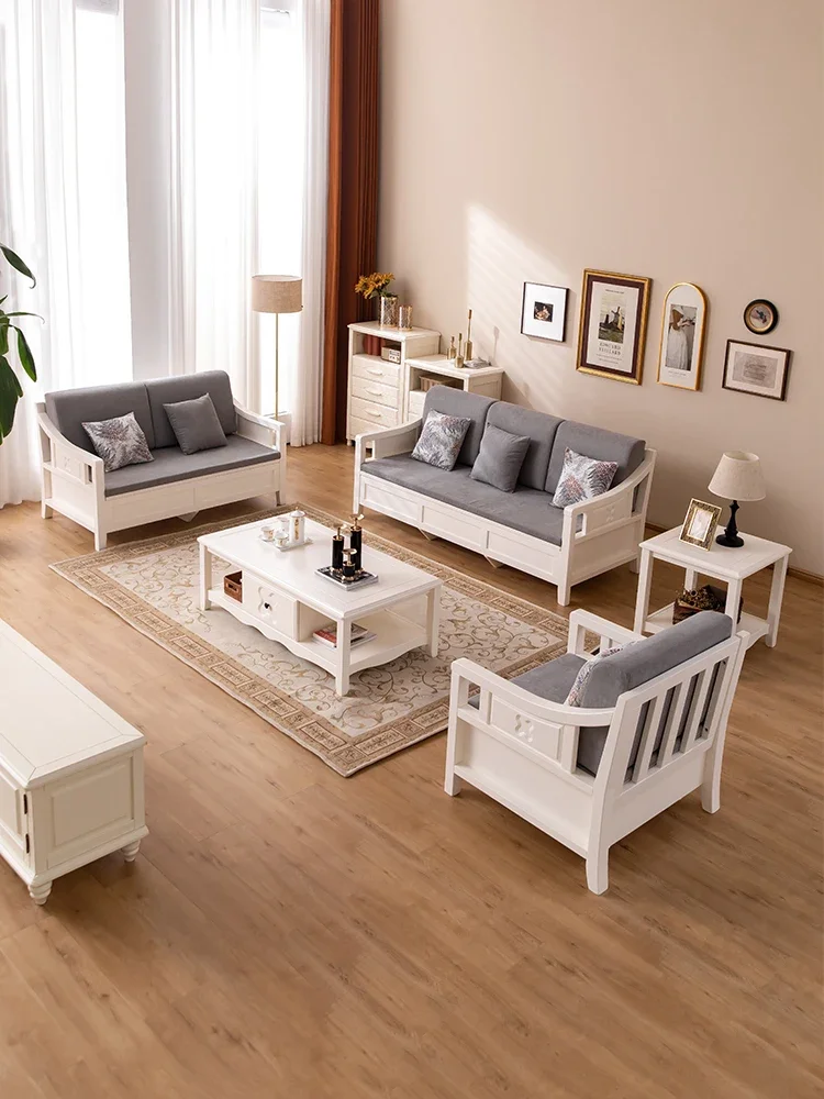 

Simple and modern small-sized solid wood sofa high box storage combination straight corner imperial concubine