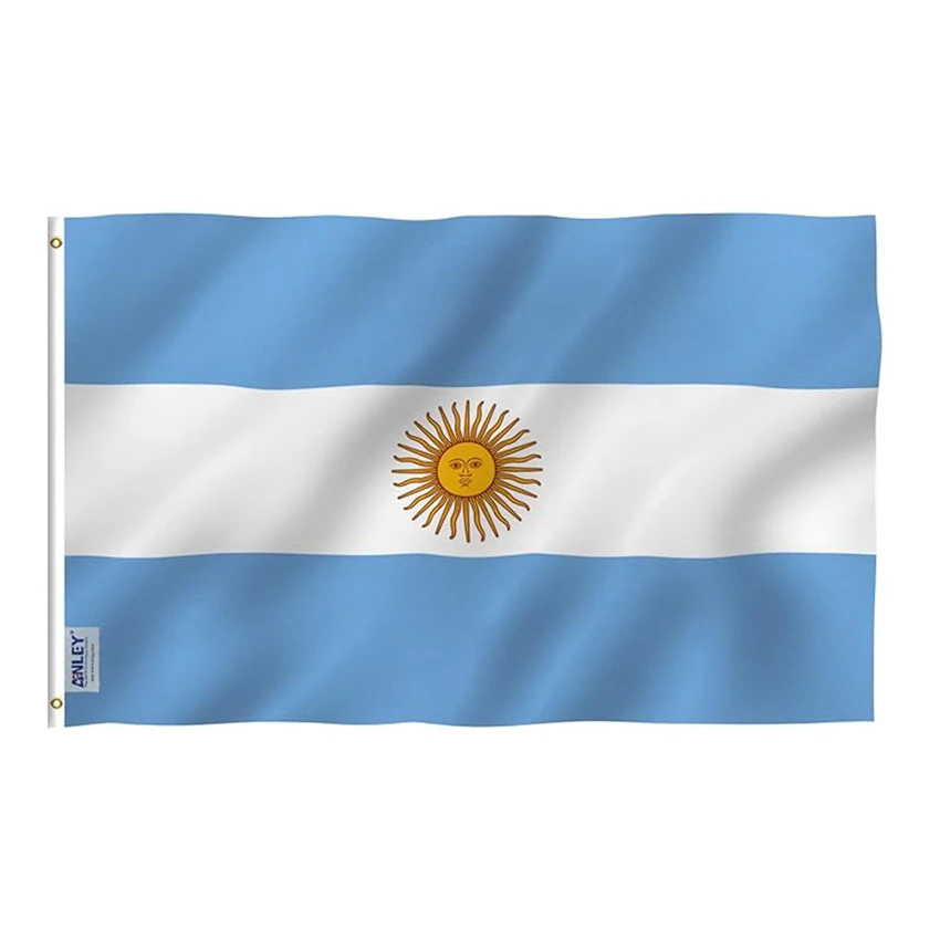 5x3 Ft Argentina Flag Vivid Color and Fade proof Canvas Header and Double Stitched Argentinian Flags Polyester with Grommets
