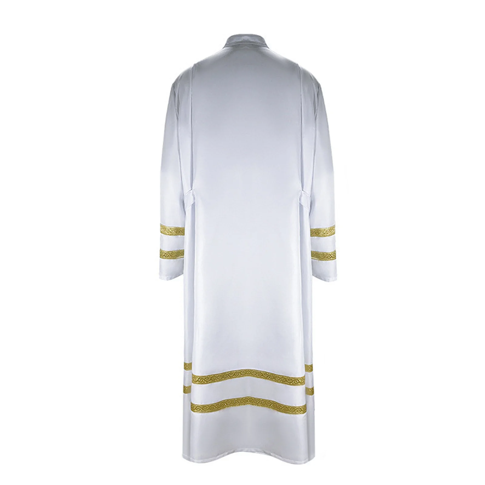 Bata de sacerdote blanco para hombres, disfraces medievales de Cosplay, Halloween, Navidad, escenario de fiesta, iglesia católica