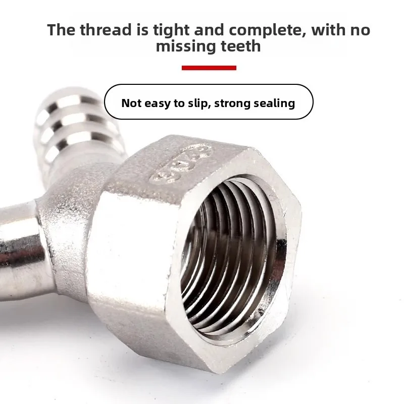 Y-شكل معبد مشترك 4-نقطة سلك داخلي وخارجي الموضوع خرطوم غاز الغاز الجلود قابس مياه المناسب 304 الفولاذ المقاوم للصدأ #6