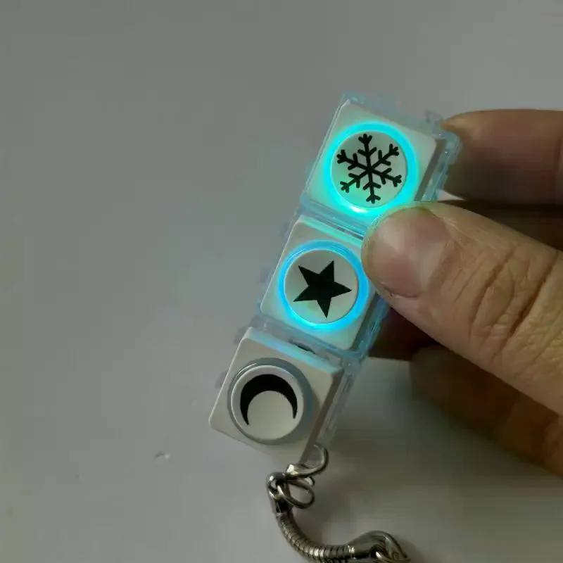 Spliceable Cat's Eye Keycap Shine Stress Relief Clicker Keychain Fun Mechanical Keyboard Button Decompress Fingertip Keyring