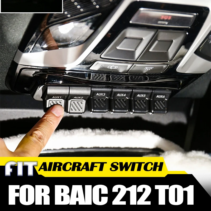 Car Airplane Switch Fit for BAIC 212 T01 2024 2025 Modified Car Roof Six Way Integrated Switch Glasses Box Circuit Controller