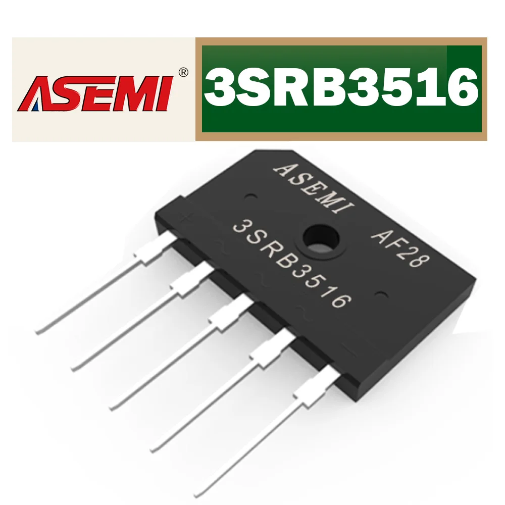 3SRB3516 SBR3516 Three-phase Bridge Rectifier 35A 1600V 5 Pin ASEMI for Inverter Welder EV Charger