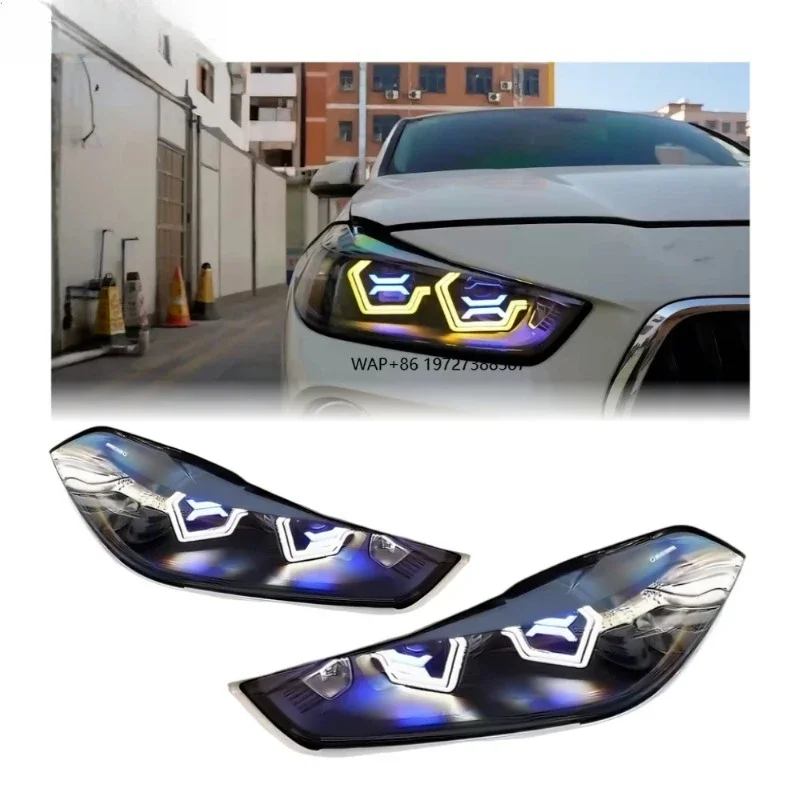 F39 Headlights 2017-2021 OSS RGB Module X2 Modified Ikon Style Front Lights Upgrade Lens Style LED DRL