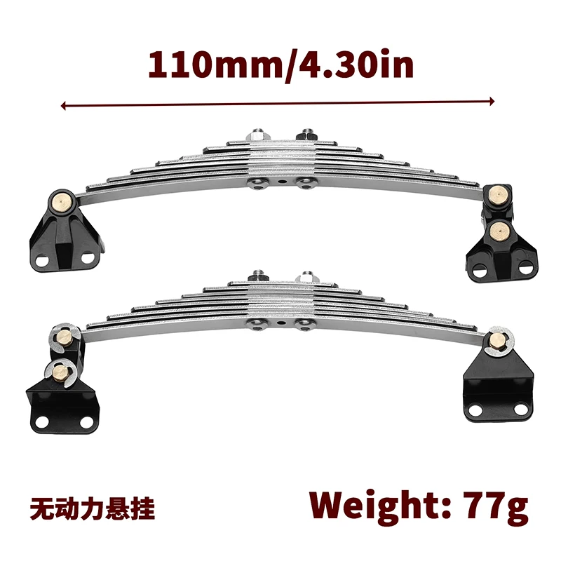 Suspensão dianteira Steel Leaf Spring Lifting Lug Set, 1:14 Tamiya RC Tractor Trailer Truck Model Car, Peças de atualização, 1 par