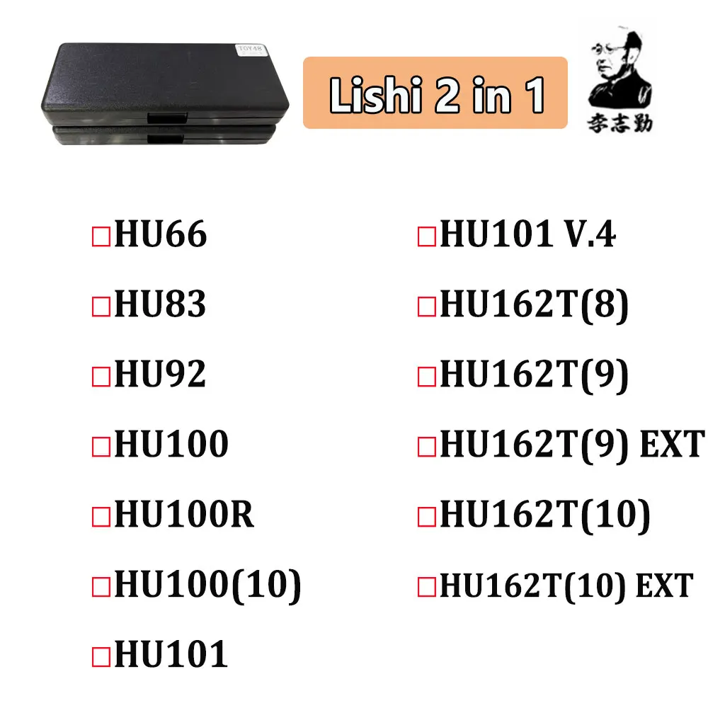 

Lishi 2 in 1 Tool HU66 HU83 HU92 HU100 HU100R HU100(10) HU101 HU162T(8) HU162T(9) HU162T(10) Locksmith Tool for Car Key