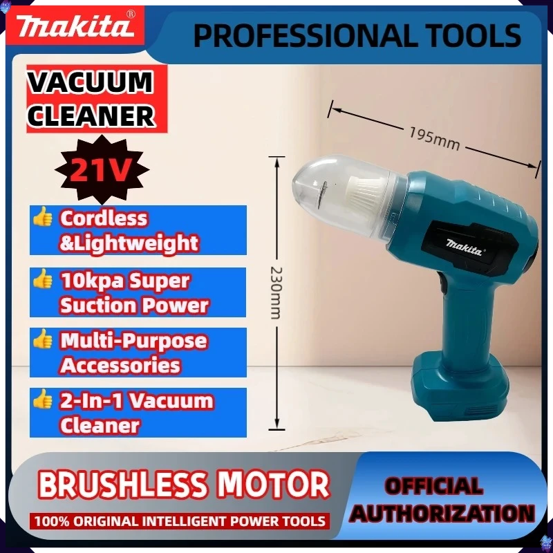 

Makita Wireless Charged Car Vacuum: Strong Suction for Cars & Households, Handheld Dual Function (Blow/Suck) For Makita Battery