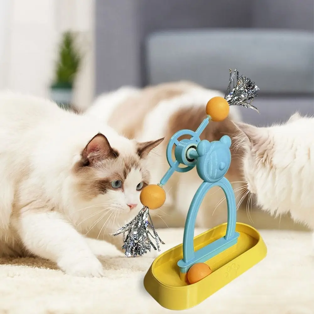 

Bite Resistant Cat Carousel Ball Toys Scratch Resistant Interactive Cat Interactive Ball Plastic Cat Stick Toys Relieve Boredom