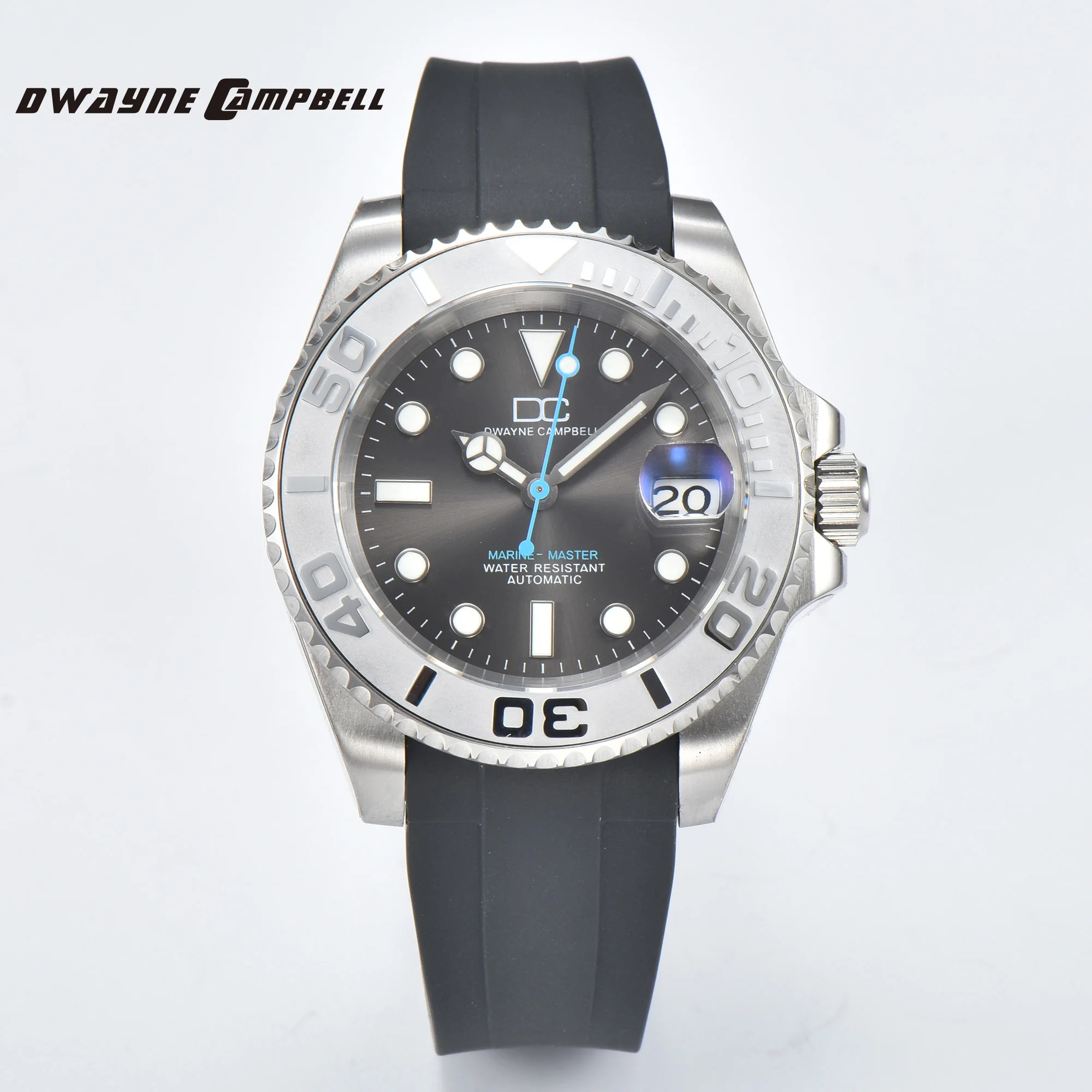 DWAYNE CAMPBELL NH35 Men's Mechanical Watch Waterproof Rubber Band Luminous Sapphire Glass Sport Watch