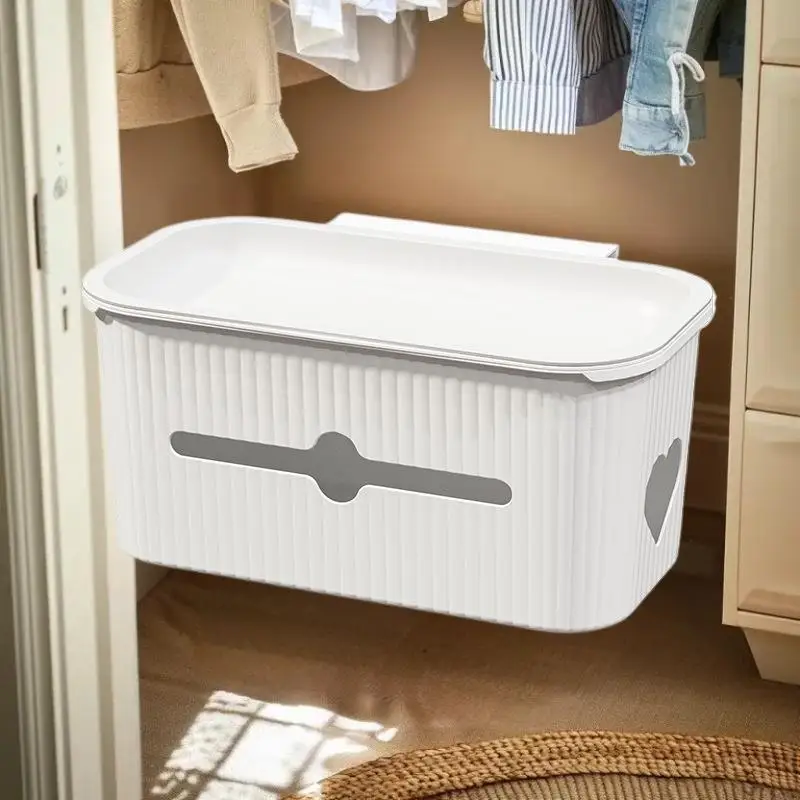 Removable Hook Hanging Storage Container, Plastic Sundries Box, Ideal for Dorm Room Bedside