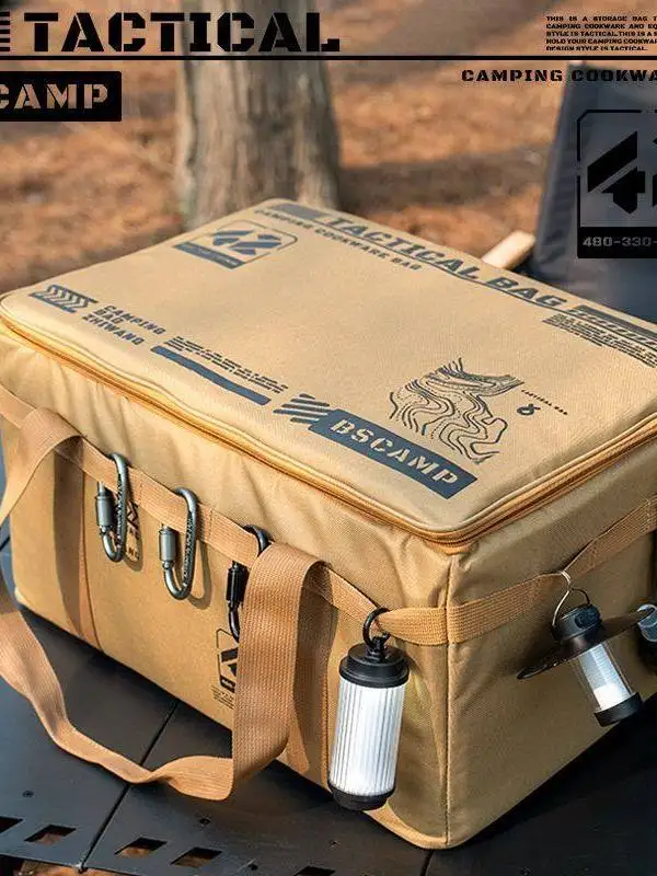 

Large Capacity Outdoor Tactical Storage Box Foldable Picnic Camping Equipment Storage Box Dining Utensils Kitchenware Wilderness