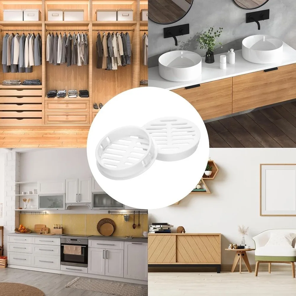 Wardrobe Air Circulation Round Plastic Vents Prevent Dust Accumulation Easy Push Installation Robust Plastic Material