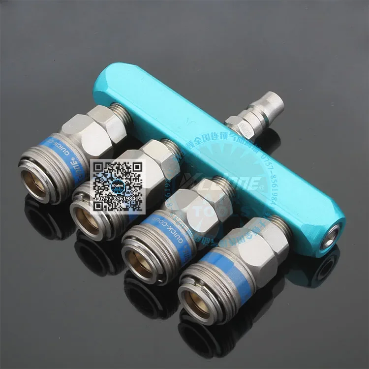 2 pièces) Raccord rapide autobloquant pour tuyau de gaz, raccord rapide d'échappement de gaz, raccord de chemin de gaz, raccord en T droit multi-voies de type C à quatre voies