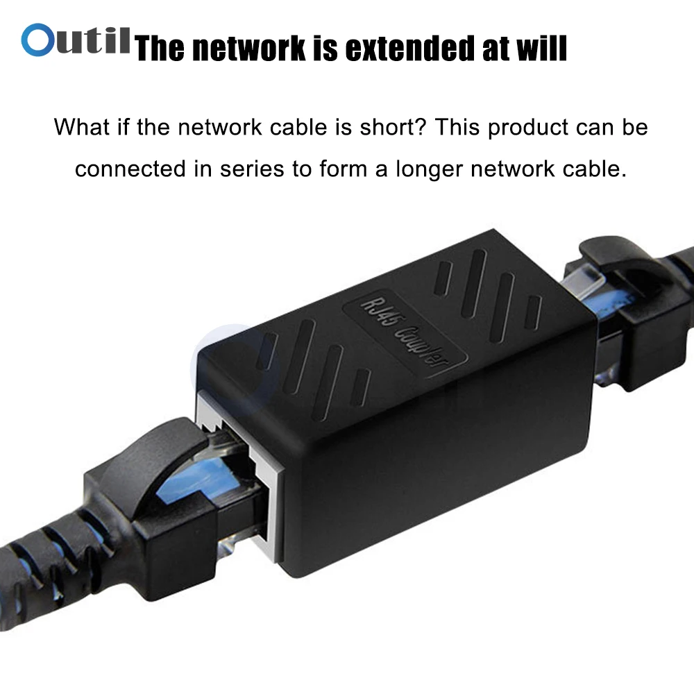 RJ45 Connector Network Extender Power Supply Ethernet Kabel Extender Adapter Gigabit Interface Female To Female Connector