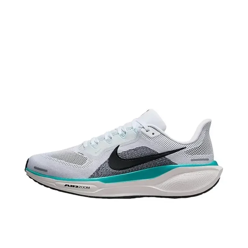 Nike AIR ZOOM PEGASUS 41, gemütlicher, leichter, belüfteter, dämpfender Stoff, rutschfeste Unisex-Laufschuhe, Weiß/Blau/Rosa HM3703-161
