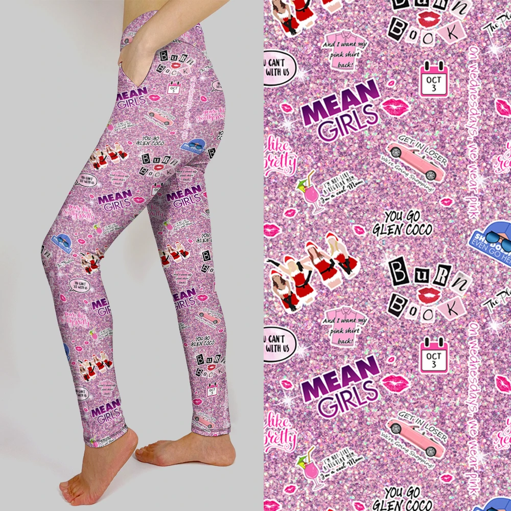 LETSFIND-Pantalones elásticos ajustados suaves para mujer, Leggings con estampado 3D de media chica, cintura alta, Fitness, con bolsillos interiores, Sexy, nuevo