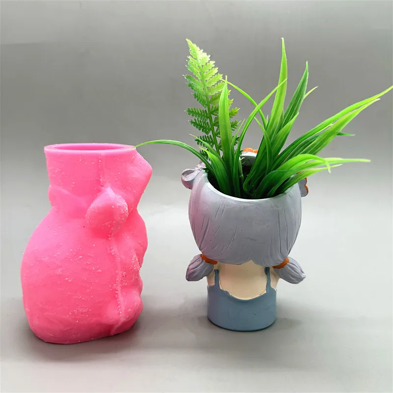 Hands on Face Girl Flower Pot Silicone Mold Flip Gypsum Resin Concrete Dropping Glue DIY Handmade Crafts Ornament - view 6