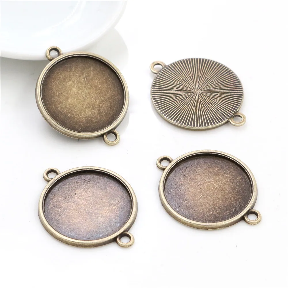 10pcs 20mm Inner Size Antique Bronze Classic Style Cabochon Base Setting Charms Pendant (D3-08)
