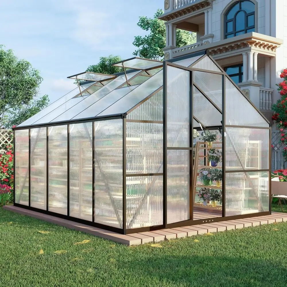 

Outdoor 8x10 Dark Gray CQZY Greenhouse for Garden Use