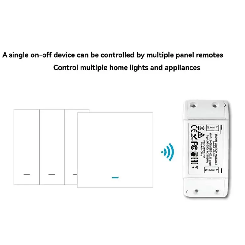 16A Bluetooth Smart Switch With 1 Group Panel Remote Control Industrial-Grade Switch Tuya Smart Home Relay Breaker