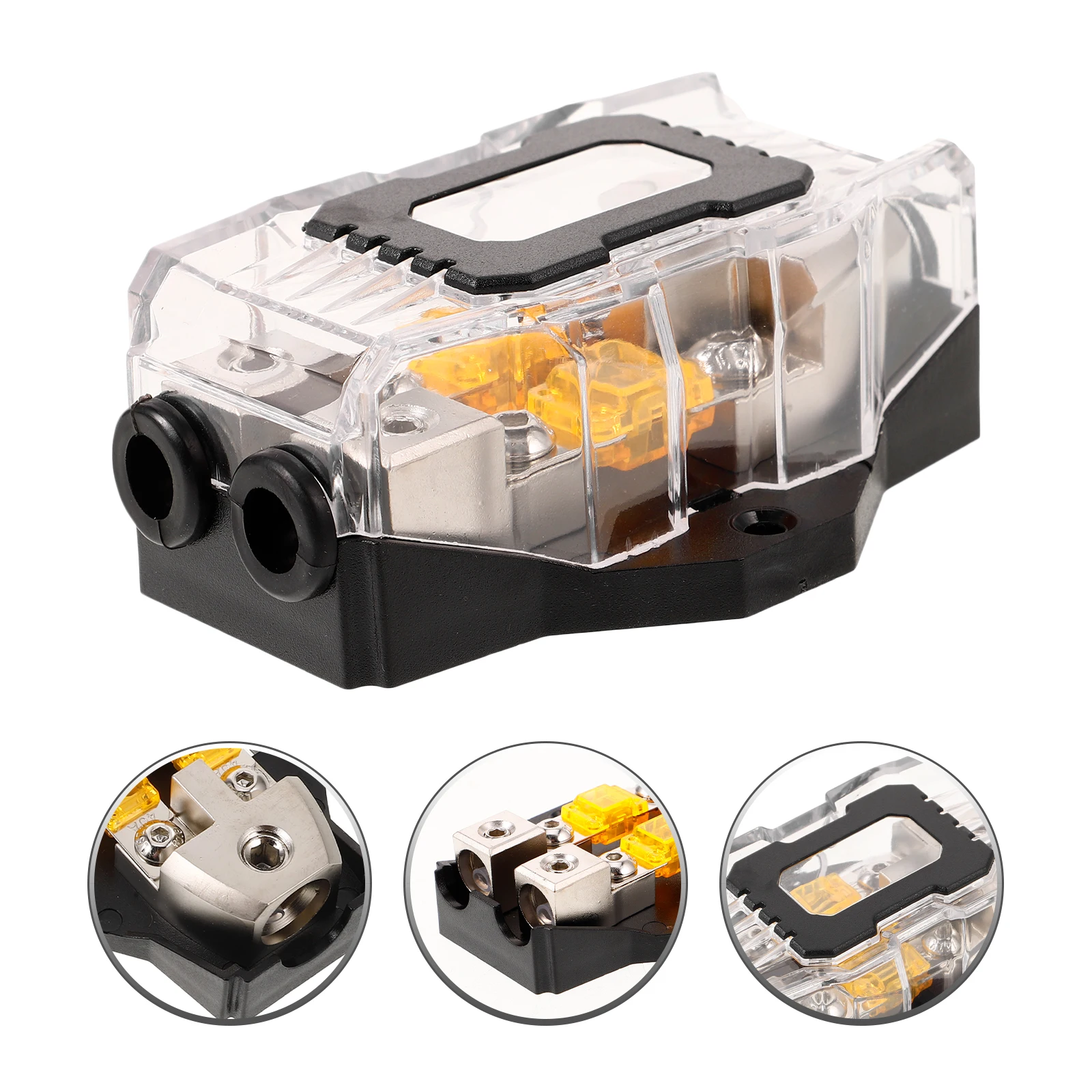 

Auto Audio Fuse Block Car Amplifier Fuse Holder High-Power Marine 32V 80A Transparent Cover Stable Current Transmission For