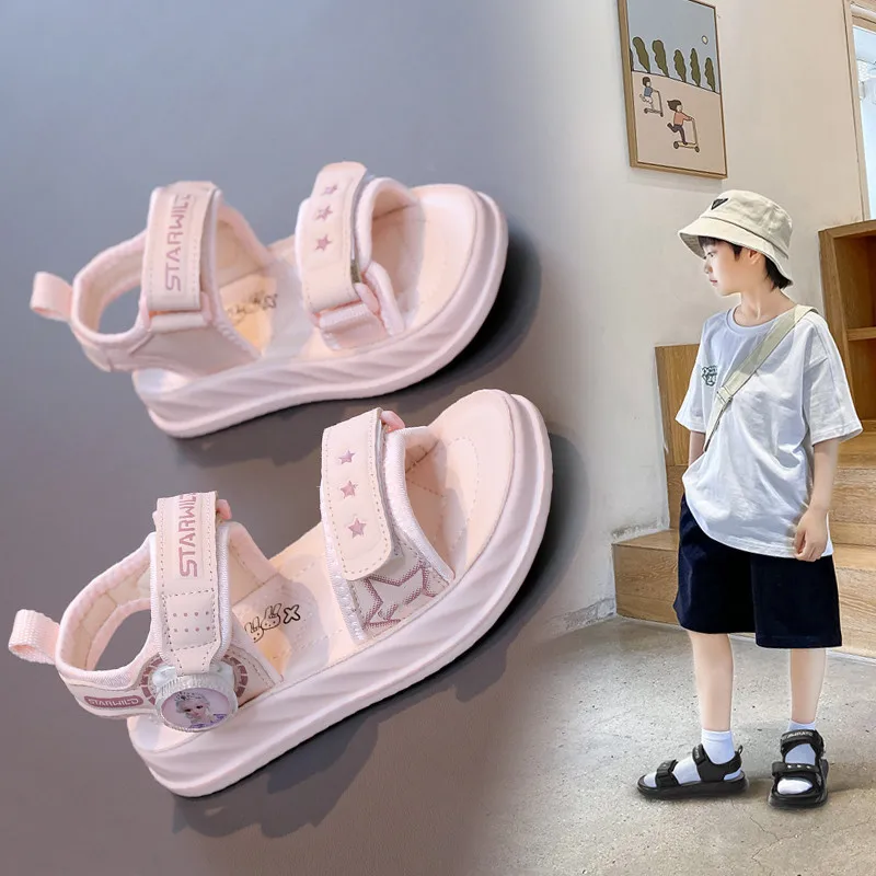 

Children Sandal Boys Rotating button Sport Sandals Girls Open Toe Non-slip Casual Beach Sandals Size 26-40