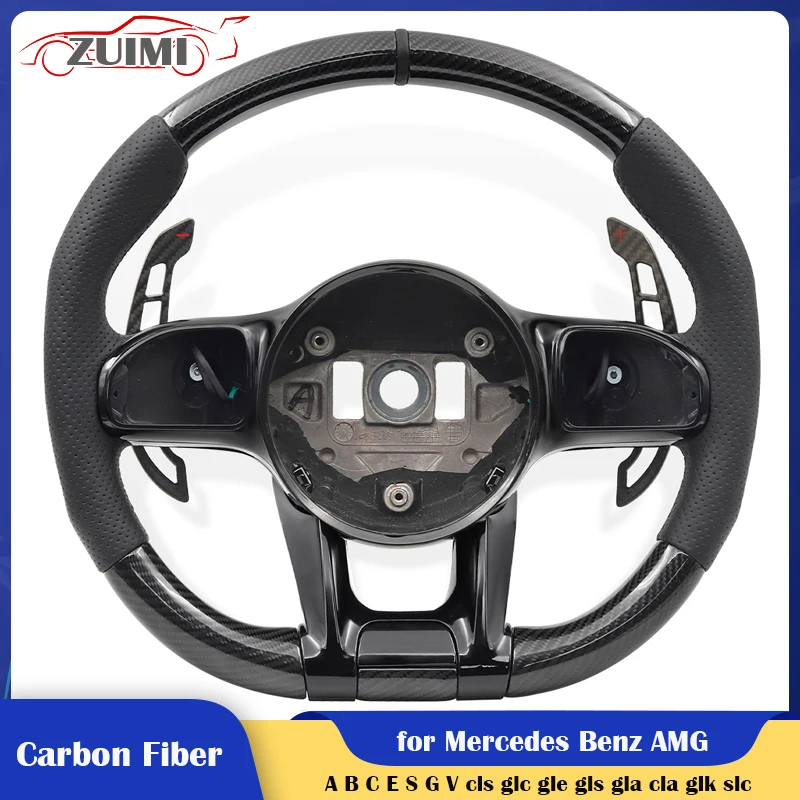 

Carbon Car Steering Wheel with Carbon Paddle for Mercedes-Benz AMG A C E G V cls glc gle gls gla W204 W205 W206 W221 W222 W223