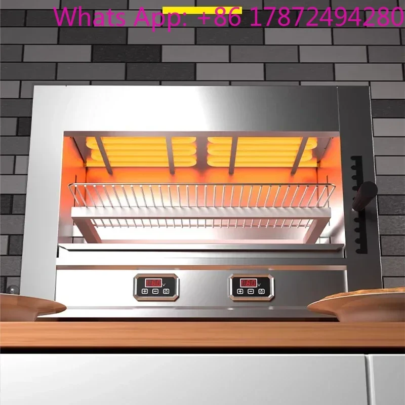 Digital display stove, commercial electric fish grill, whole chicken lift-type smokeless barbecue stove, open fish grill oven