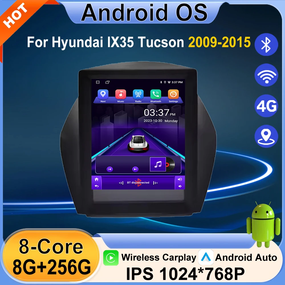 Screen Android 16 Auto For Hyundai IX35 Tucson 2009-2015 Car Radio Video Multimedia Player GPS Navigation DSP Stereo BT Tools