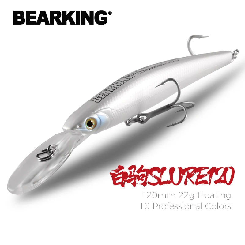 BEARKING Top Hard Baits Fishing Lures 120mm 22g  long  casting minnow Wobblers dive Depth 6-10ft Bass Pike