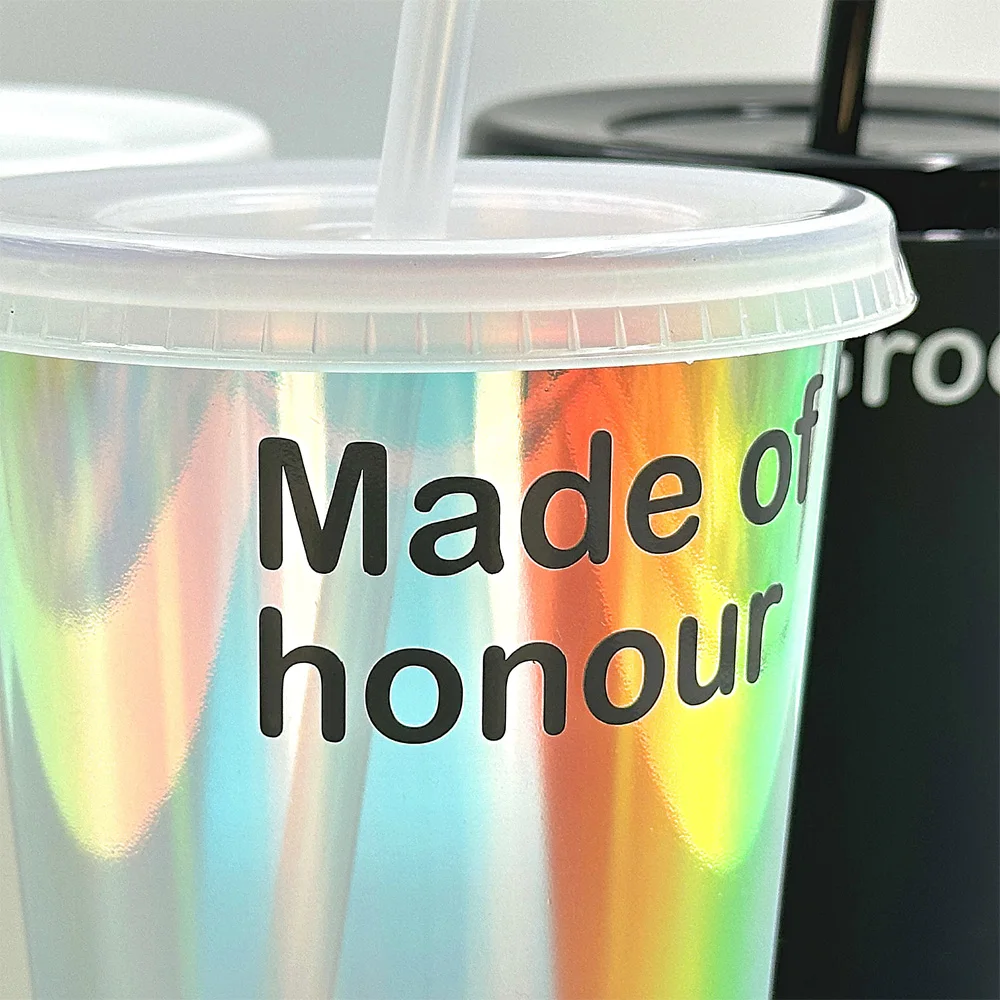 Wedding Plastic Cup with Lid and Straw, Personalised Cup, Wedding Favours,  Bride, Groom, Bridesmaid, Best Man, Wedding Roles