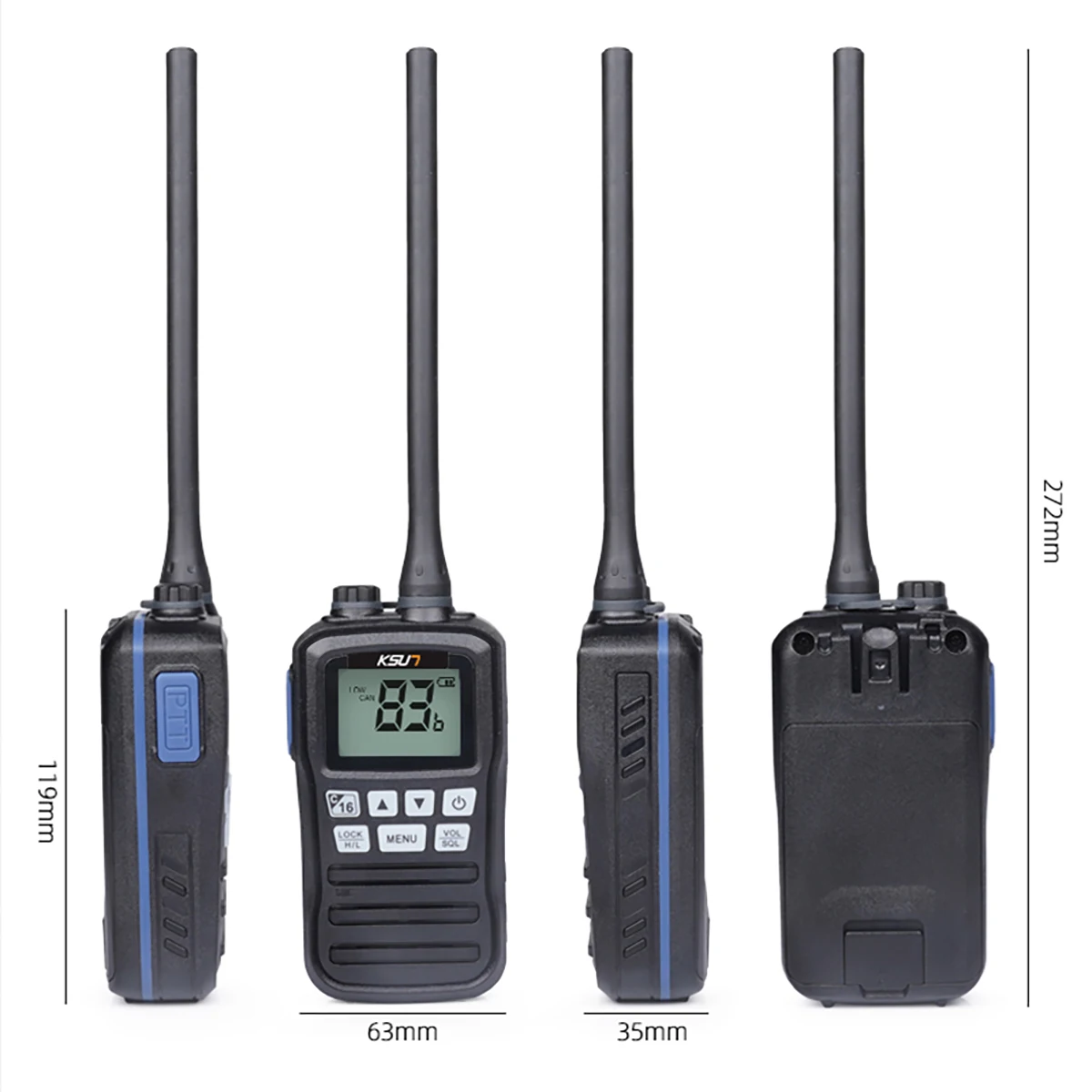 Floating Handheld Radio VHF Marine Walkie Talkie Boat Radio Waterproof IP-X7 Submersible 1W 3W Long-Range Communication KSUTP25