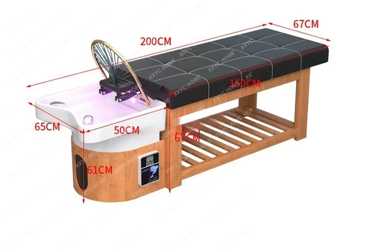 

Fumigation Hair Washing Bed Wooden Japanese Head Spa Shower Chair Water Circulation Cama De Champu Salon Furniture MQ50SC