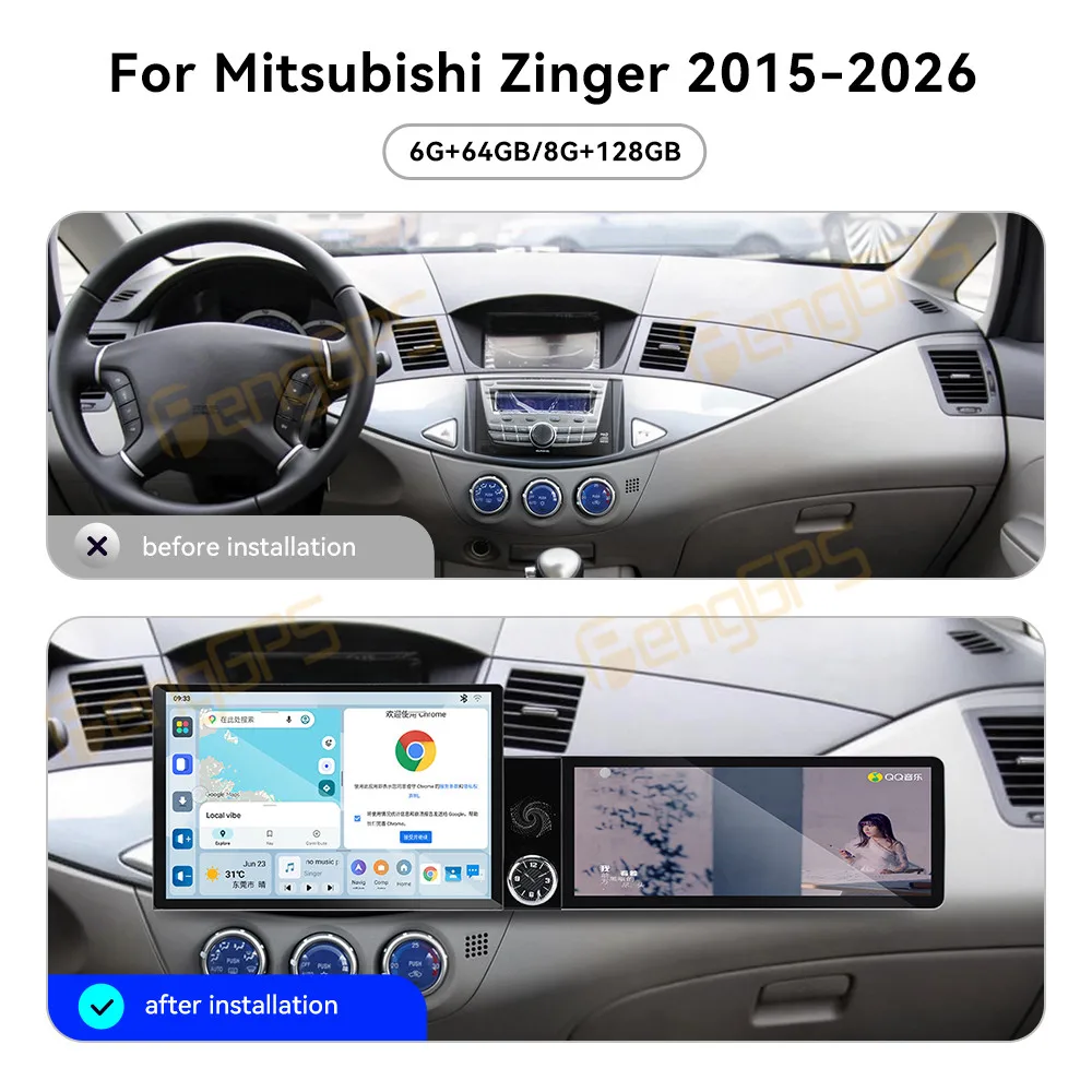Car Accessories Radio For Mitsubishi Zinger 2015-2026 Android Auto GPS Navigation Multimedia Stereo Receiver Head Unit Offline