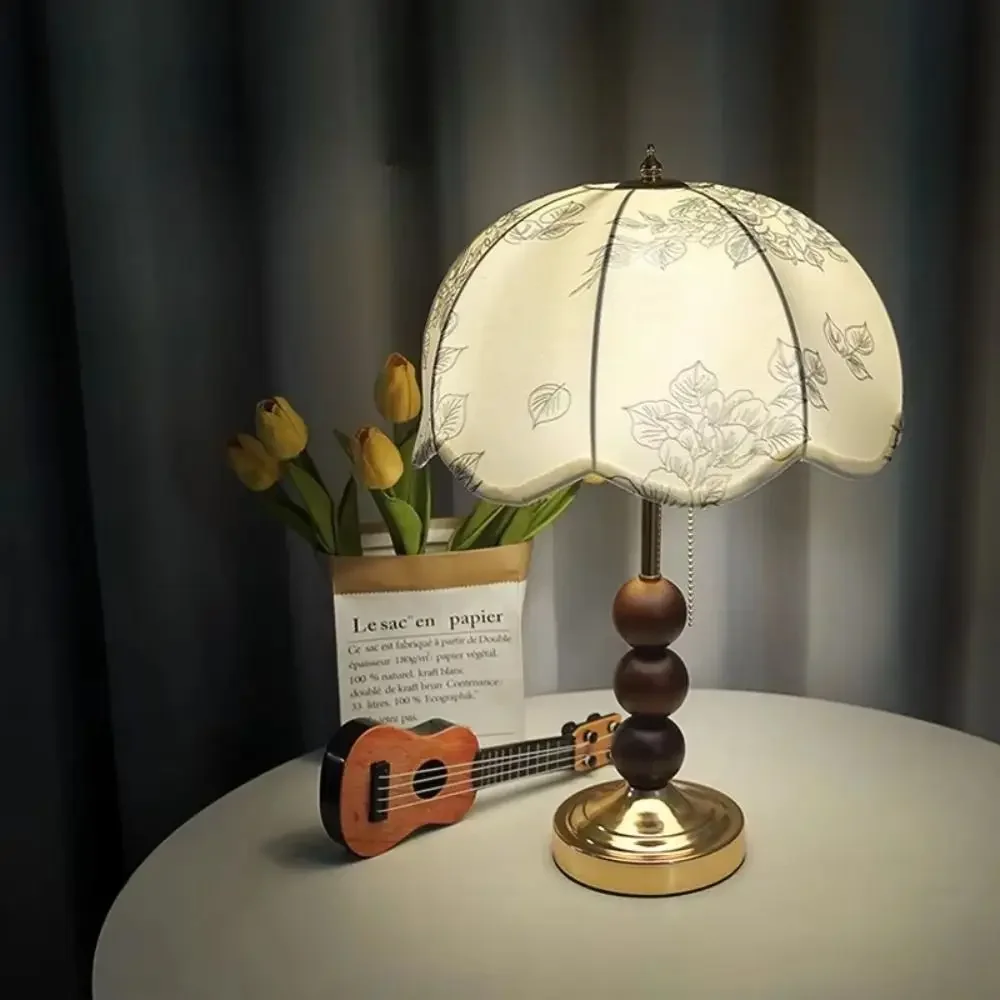 Fabric Lampshade European Vintage Table Lamp Sturdy Structure Even Light Diffusion Elegant Fabric Lampshade Light Soft Light