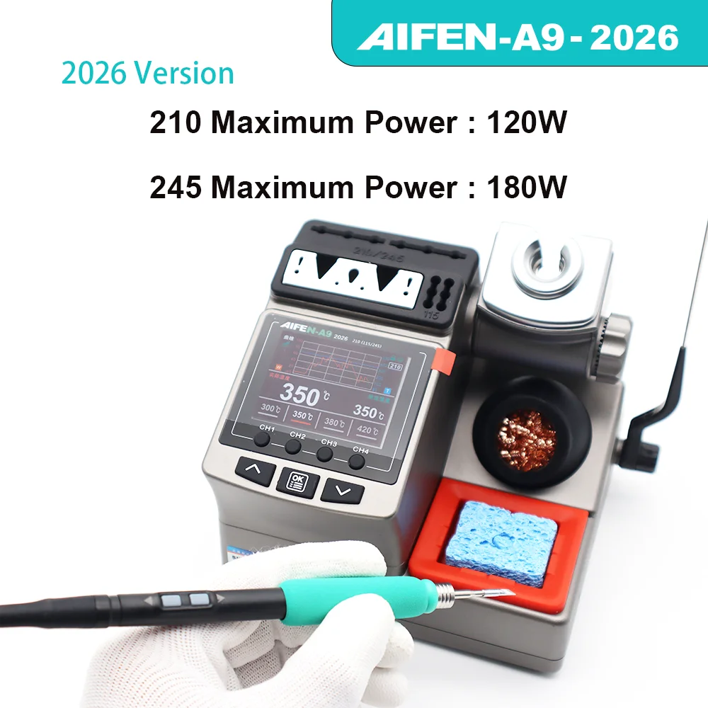 

A9-2026 180W Soldering Station Compatible Soldering Iron Tip 210/245/115 Handle Control Temperature Welding Rework Station