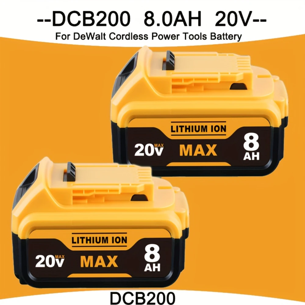 

For Dewalt20V/18 Volt MAX DCB200 Lithium Battery Replacement 18V DCB203 DCB184 DCB182 180 DCB181 DCB182 DCB201 DCB206 Charger