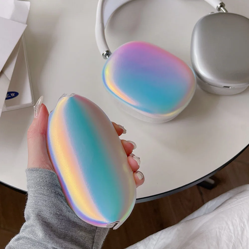 INS Dreamy Laser Gradient Colorful Headset Case For Apple AirPods Max Earphone Protective Cover for AirPods max Cute Cases Girl