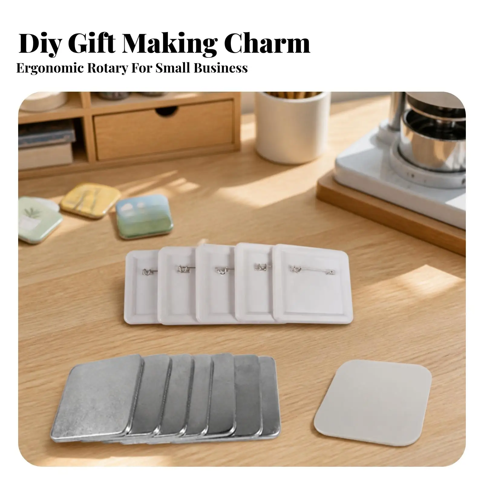 DIY Badge Making Machine Complete Set with Tinplate Pin Components for Personalized Accessories
