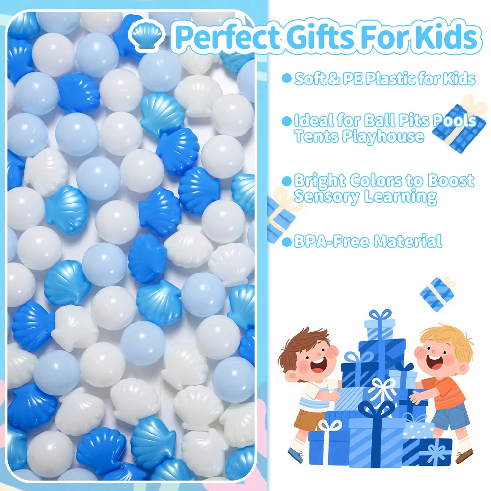 볼 풀 공 5.5CM 100개 아기용 바다 플라스틱 공 놀이집 텐트 어린이 감각 발달 야외 장난감 생일 선물