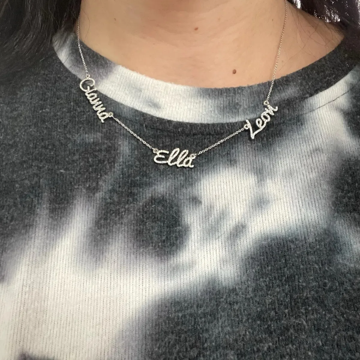 3D Custom Zircon Multiple Name Necklace Personalized 925 Silver Zircon Pendant Luxury Nameplate Family Jewelry Gift for Women
