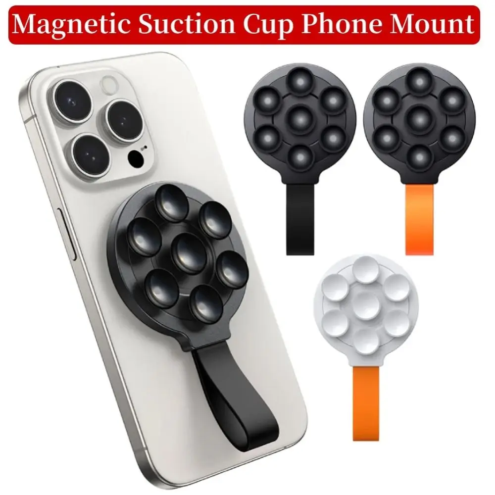 

Magnetic Phone Mount Strong Adsorption N52 magnet Sucker Support Silicone Sucker Hand-Free for iPhone 15 14 13 12/MagSafe
