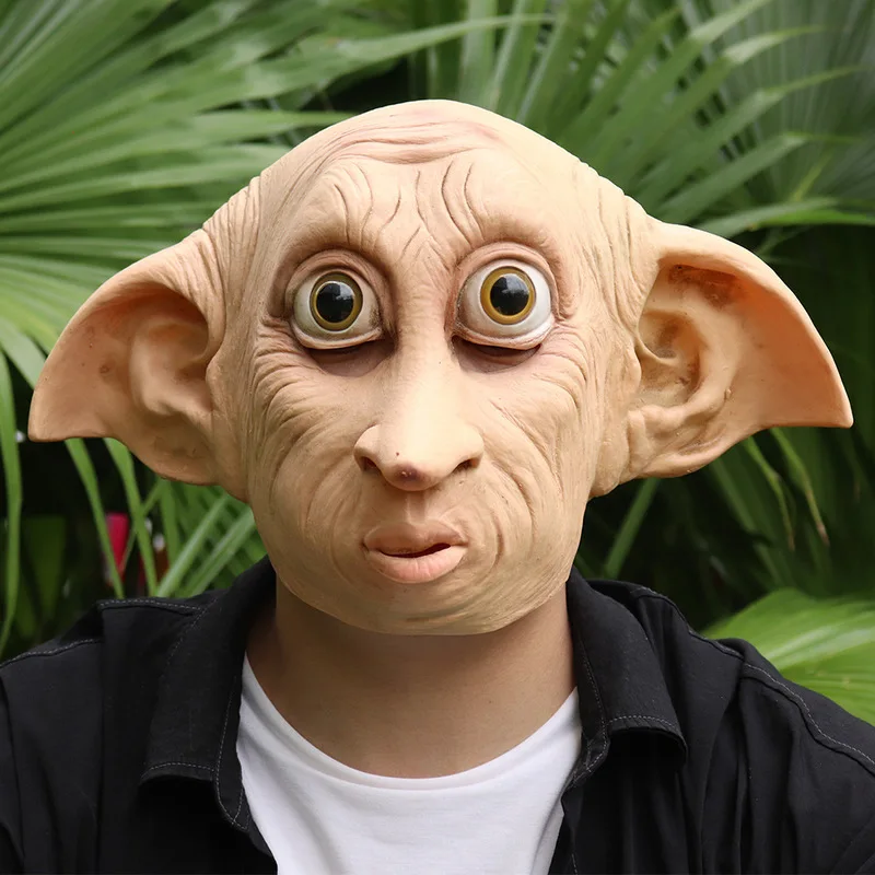 Halloween Cosplay Dobby Elfin Latex Mask Long Nose Witch Rubber Masks Cartoon Movie Hero Cosplay Mask Adult Party Halloween Mask