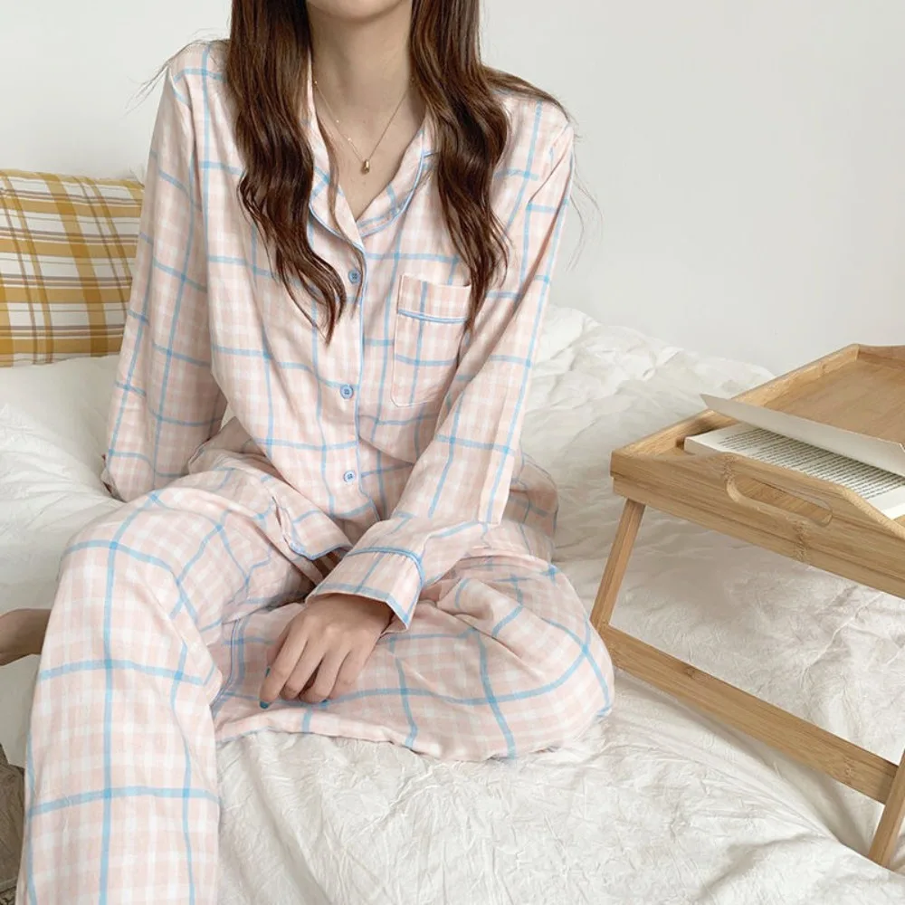 

Long-Sleeved Women's Two-Piece Pajamas Loose Fit Cotton Material Homewear Suit Large Size Soft Fabric Maternity Pajamas