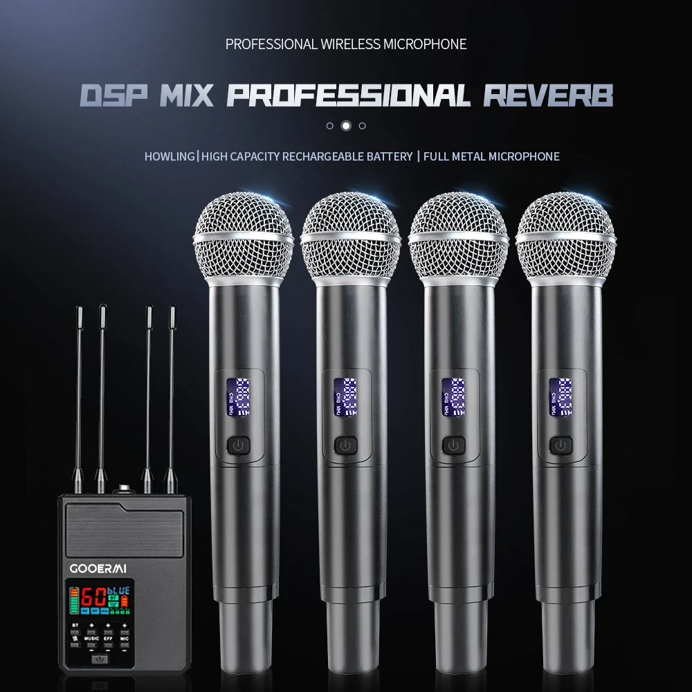 

Senmi Portabel Wireless Handheld Microphone Dual Cordless Dynamic Mic System for Karaoke, Church, Speech