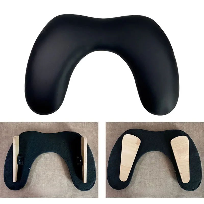 وسادة يد فنية للأظافر على شكل حرف U، حامل محمول قابل للطي، تصميم مائل من الخشب الصلب، وسادة مسند للذراع، وسادة يد لصالون الأظافر #5