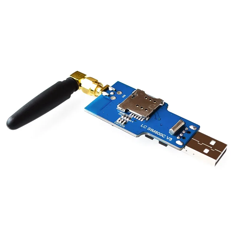 USB to GSM Module Quad-band GSM GPRS SIM800 SIM800C Module for Wireless BT SMS Messaging With Antenna