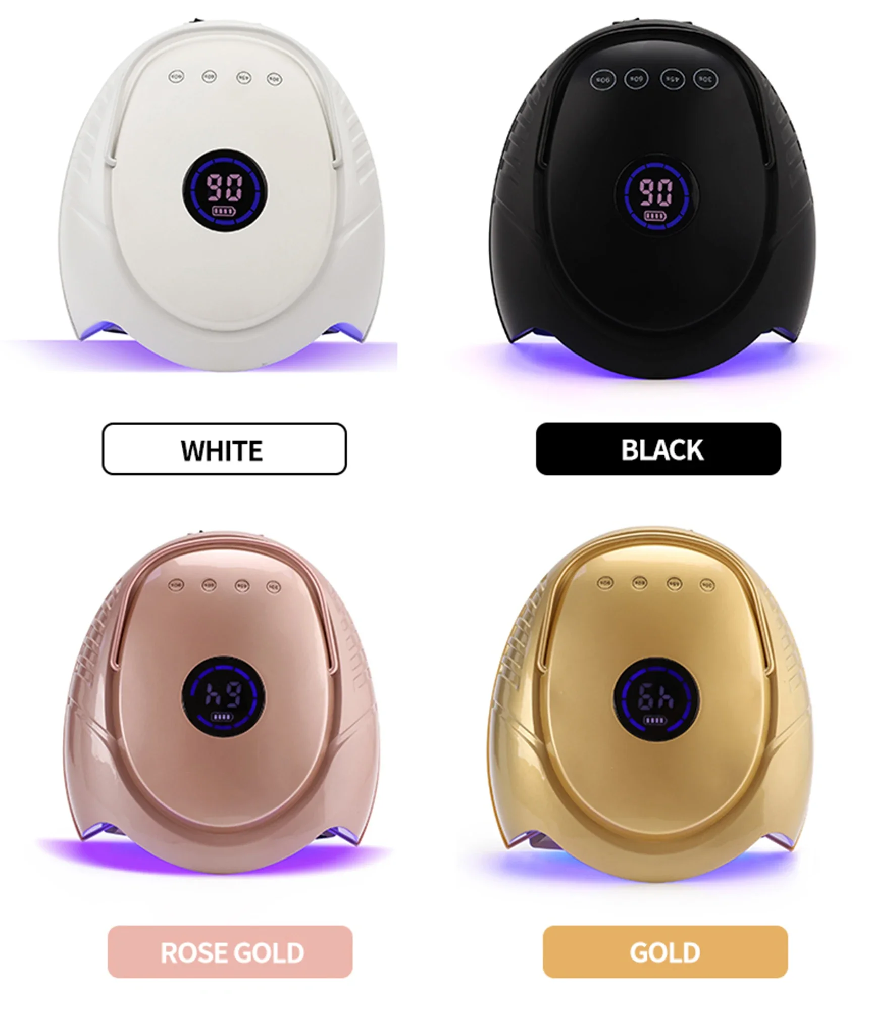 2024 Full Metal Construction High End UV LED Nail Lamp High Power 64w Professional For Salon SPA Rechargeable Portable Desktop